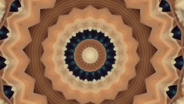 金色曼陀罗催眠的抽象背景。几何万花筒背景. — 图库视频影像
