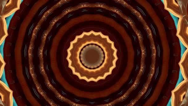 Goldene Mandala hypnotischen abstrakten Hintergrund. Geometrisches Kaleidoskop. — Stockvideo