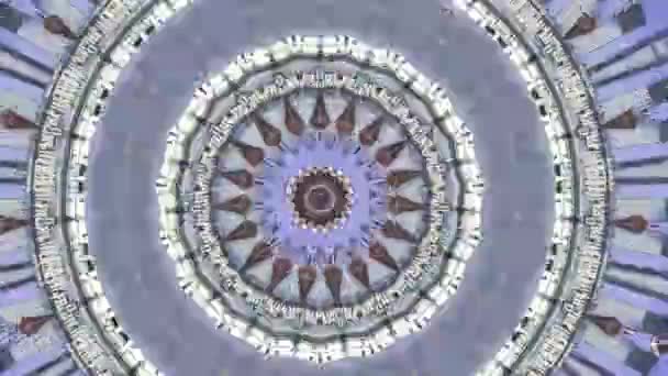 Mandala hipnotyzujące abstrakcyjne tło. Tło kalejdoskopu geometrycznego. — Wideo stockowe