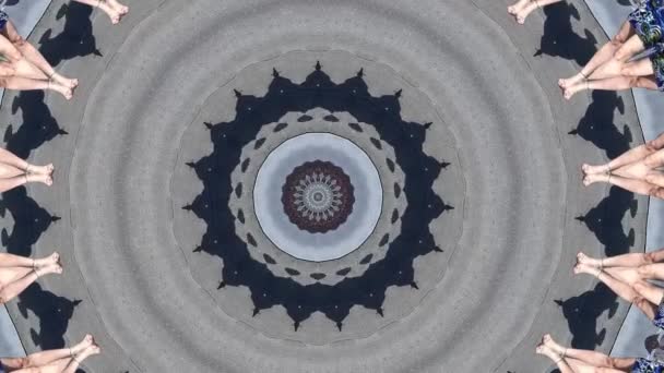 Мандала гипнотический абстрактный фон. Геометрический калейдоскоп. — стоковое видео