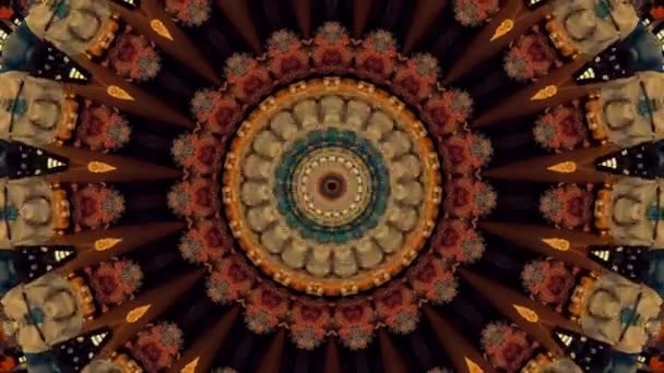 Abstrakt fantasi bakgrund. Geometriskt kalejdoskop, Mandala effekt. — Stockvideo