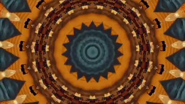 Abstracte fantasie achtergrond. Geometrische caleidoscoop, mandala-effect. — Stockvideo