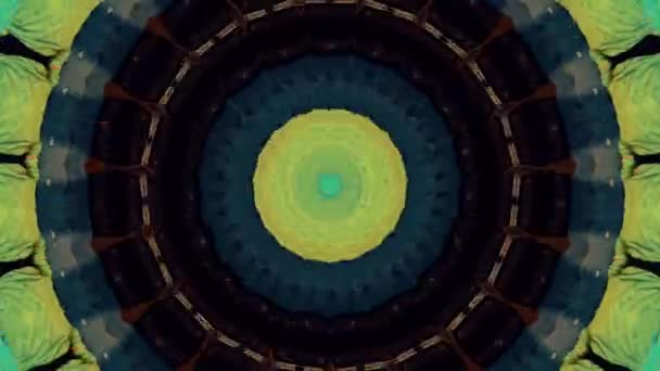 抽象的なファンタジーの背景。幾何学的万華鏡曼荼羅効果. — ストック動画