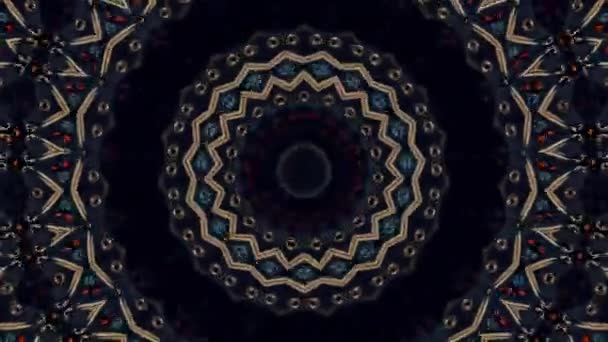 Abstrakt fantasi bakgrund. Geometriskt kalejdoskop, Mandala effekt. — Stockvideo