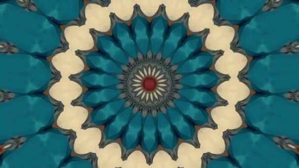 Abstracte fantasie achtergrond. Geometrische caleidoscoop, mandala-effect. — Stockvideo