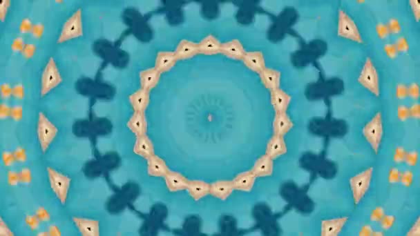 Abstracte fantasie achtergrond. Geometrische caleidoscoop, mandala-effect. — Stockvideo