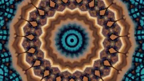 抽象的幻想背景。几何万花筒，曼陀罗效应. — 图库视频影像