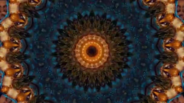 Abstrakte Fantasie. Geometrisches Kaleidoskop, Mandala-Effekt. — Stockvideo