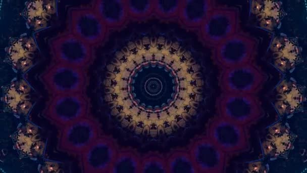 Abstracte fantasie achtergrond. Geometrische caleidoscoop, mandala-effect. — Stockvideo