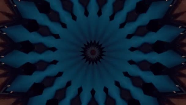 추상적 인 환상의 배경. Geometric kaleidoscope, 만다라 효과. — 비디오