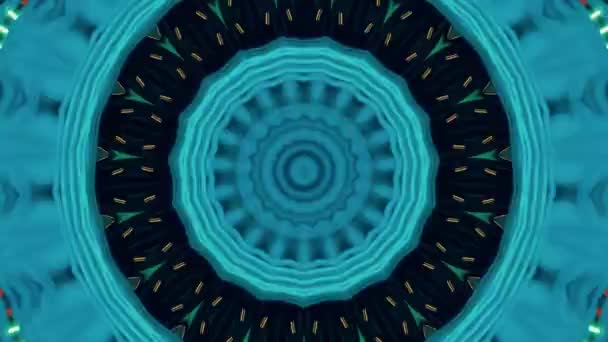 Abstracte fantasie achtergrond. Geometrische caleidoscoop, mandala-effect. — Stockvideo