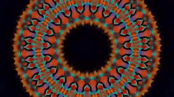 Abstracte fantasie achtergrond. Geometrische caleidoscoop, mandala-effect. — Stockvideo