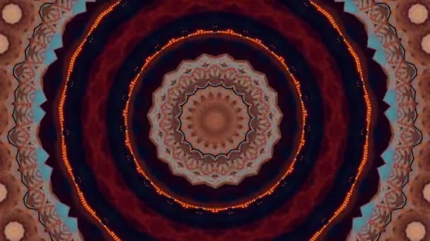 Abstracte fantasie achtergrond. Geometrische caleidoscoop, mandala-effect. — Stockvideo