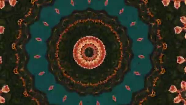 Abstracte fantasie achtergrond. Geometrische caleidoscoop, mandala fractal. — Stockvideo