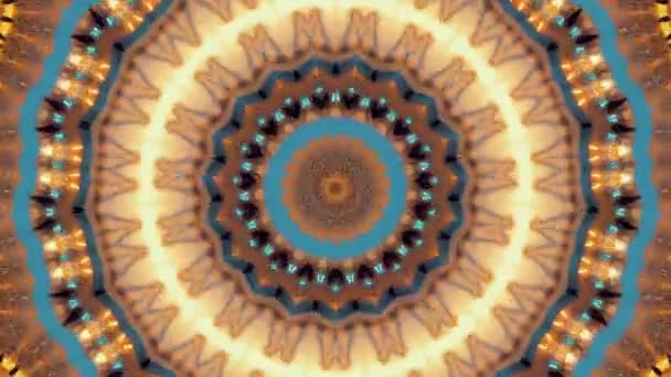 Abstrakt fantasi bakgrund. Geometriskt kalejdoskop, Mandala fractal. — Stockvideo