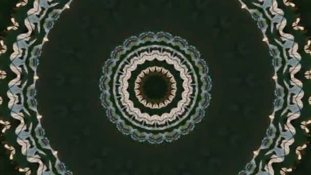 Abstrakt fantasi bakgrund. Geometriskt kalejdoskop, Mandala fractal. — Stockvideo