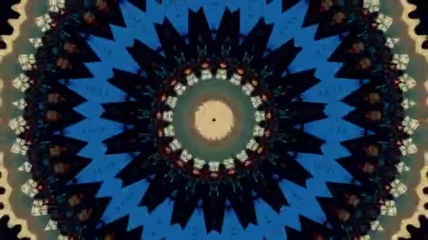 Fond imaginaire abstrait. Kaléidoscope géométrique, mandala fractal. — Video