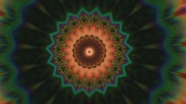 Fondo abstracto de fantasía. Caleidoscopio geométrico, fractal de mandala. — Vídeo de stock