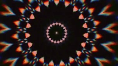 4K soyut arkaplan. Dinamik hareket eden fantezi döngüsü. Kaleydoskop.