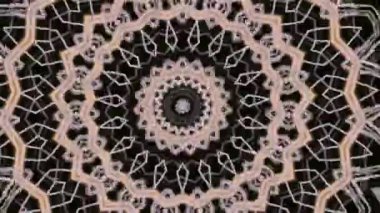 4K soyut arkaplan. Dinamik hareket eden fantezi döngüsü. Kaleydoskop.