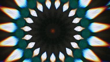 4K soyut arkaplan. Dinamik hareket eden fantezi döngüsü. Kaleydoskop.