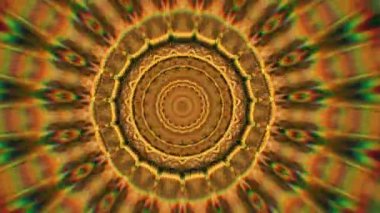 4K soyut arkaplan. Dinamik hareket eden fantezi döngüsü. Kaleydoskop.