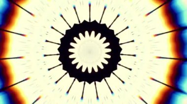 4K soyut arkaplan. Dinamik hareket eden fantezi döngüsü. Kaleydoskop.