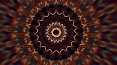 4K soyut arkaplan. Dinamik hareket eden fantezi döngüsü. Kaleydoskop.