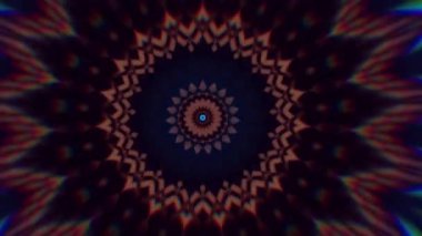 4K soyut arkaplan. Dinamik hareket eden fantezi döngüsü. Kaleydoskop.