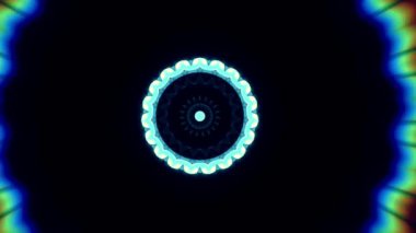 4K soyut arkaplan. Dinamik hareket eden fantezi döngüsü. Kaleydoskop.