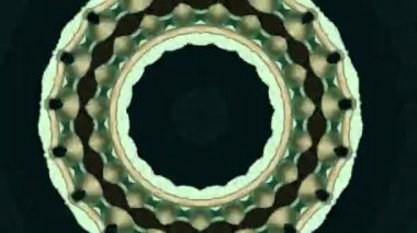 4K yeşil soyut arka plan 60fps. Dinamik hareket eden fantezi döngüsü. Kaleydoskop.