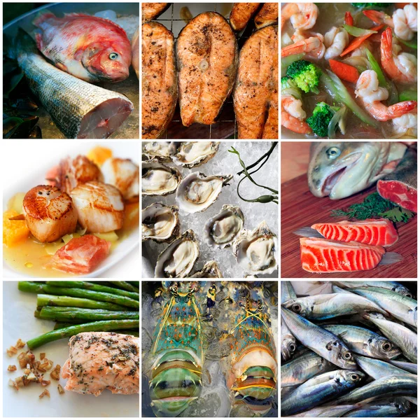 Zee voedsel collage — Stockfoto