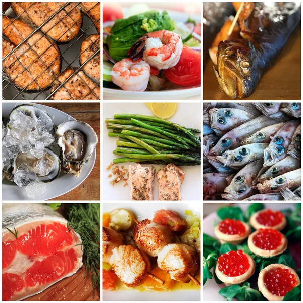 Collage di frutti di mare — Foto Stock
