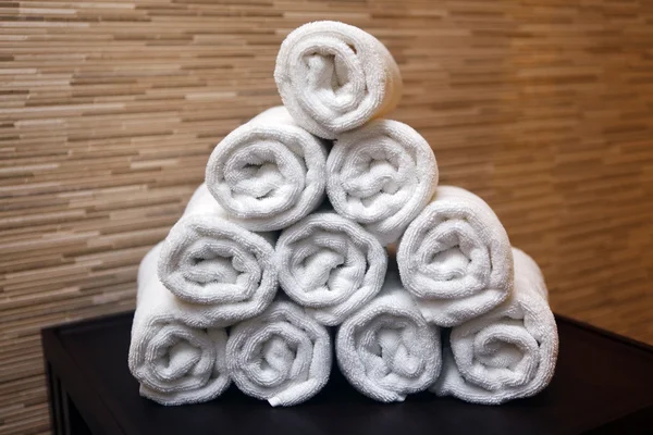 Freshly washed rolled towels — Stock Photo, Image