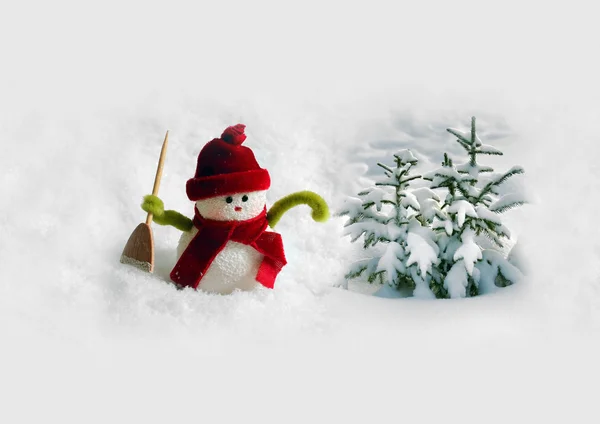 Schneemann im Schnee — Stockfoto