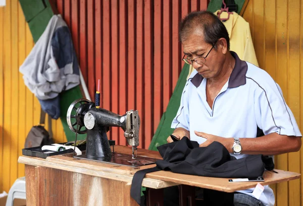 Portrait of a Street Tailor in Asia — Stock Photo, Image