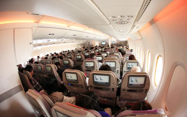 Emirates Airline Jet airplanes interior view — Stock Photo, Image