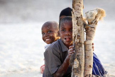 Three African children clipart
