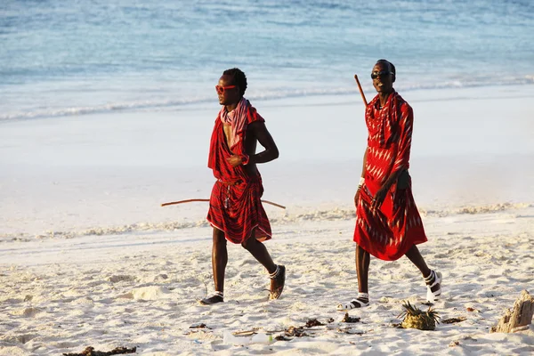 Maasai στην παραλία — Φωτογραφία Αρχείου