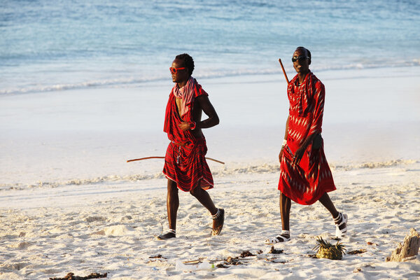 Maasai on the beach