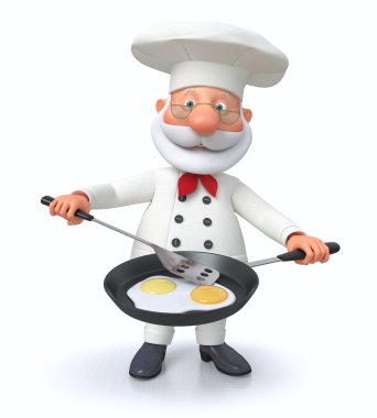 cook bir tava ile 3D çizimi
