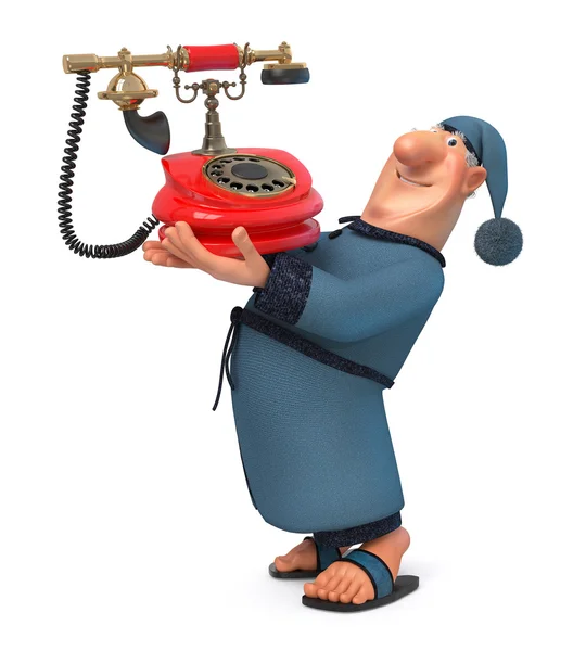 3d illustration of the businessman with phone — Stock Photo, Image