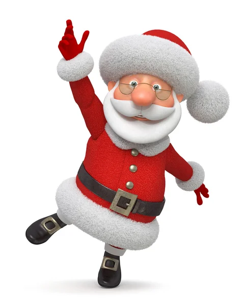 3d illustration Santa Claus runs — Stock Photo, Image