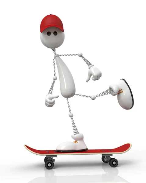 The white little man on a board — Stock Photo, Image