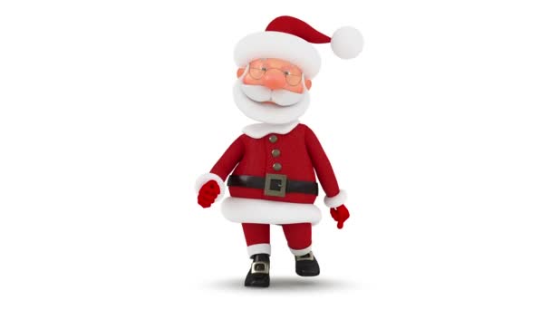 3D chodí Santa Claus — Stock video