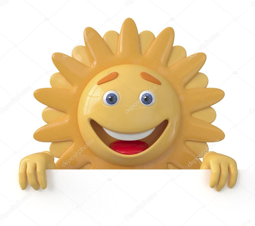 The 3D sun with a billboard