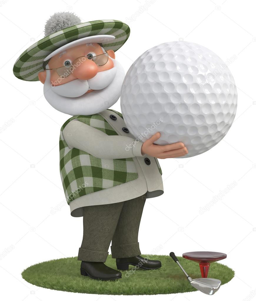 3d little man golfer