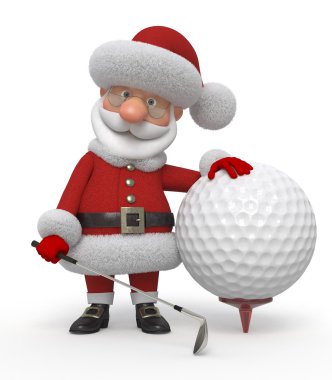 3D Noel Baba golfçü