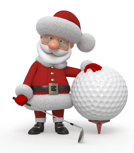 3d golfista de Santa Claus —  Fotos de Stock