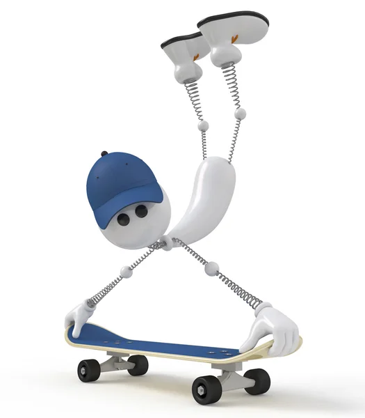 White little man on a board — Stock Photo, Image